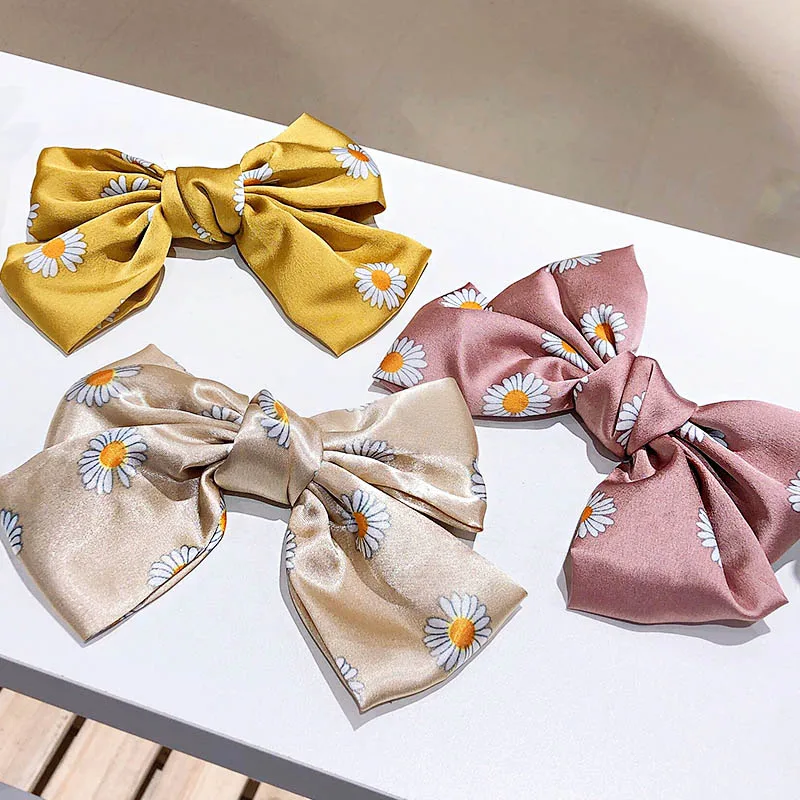 

New Women Girls Cute Big Bow Print Flower Hair Clips Sweet Headband Hair Ornament Hairpins Barrettes Fashion Hair Accessories