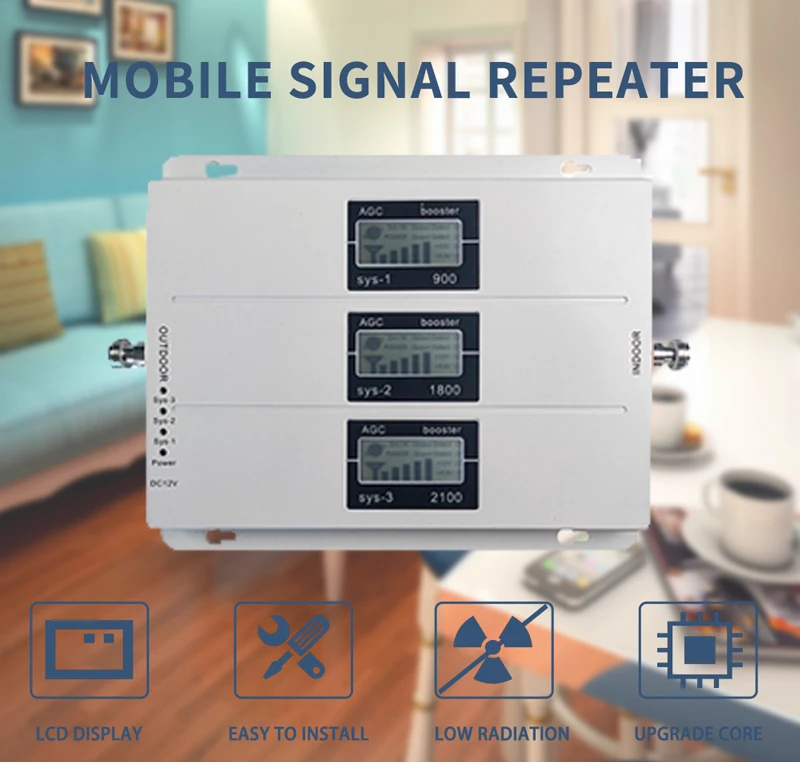 

Repeater 2G 3G 4G 800 900 1800 2100 2600 LTE Cellular Signal Amplifier 4G Cellular Amplifie Mobile DCS Signal Booster Repeater