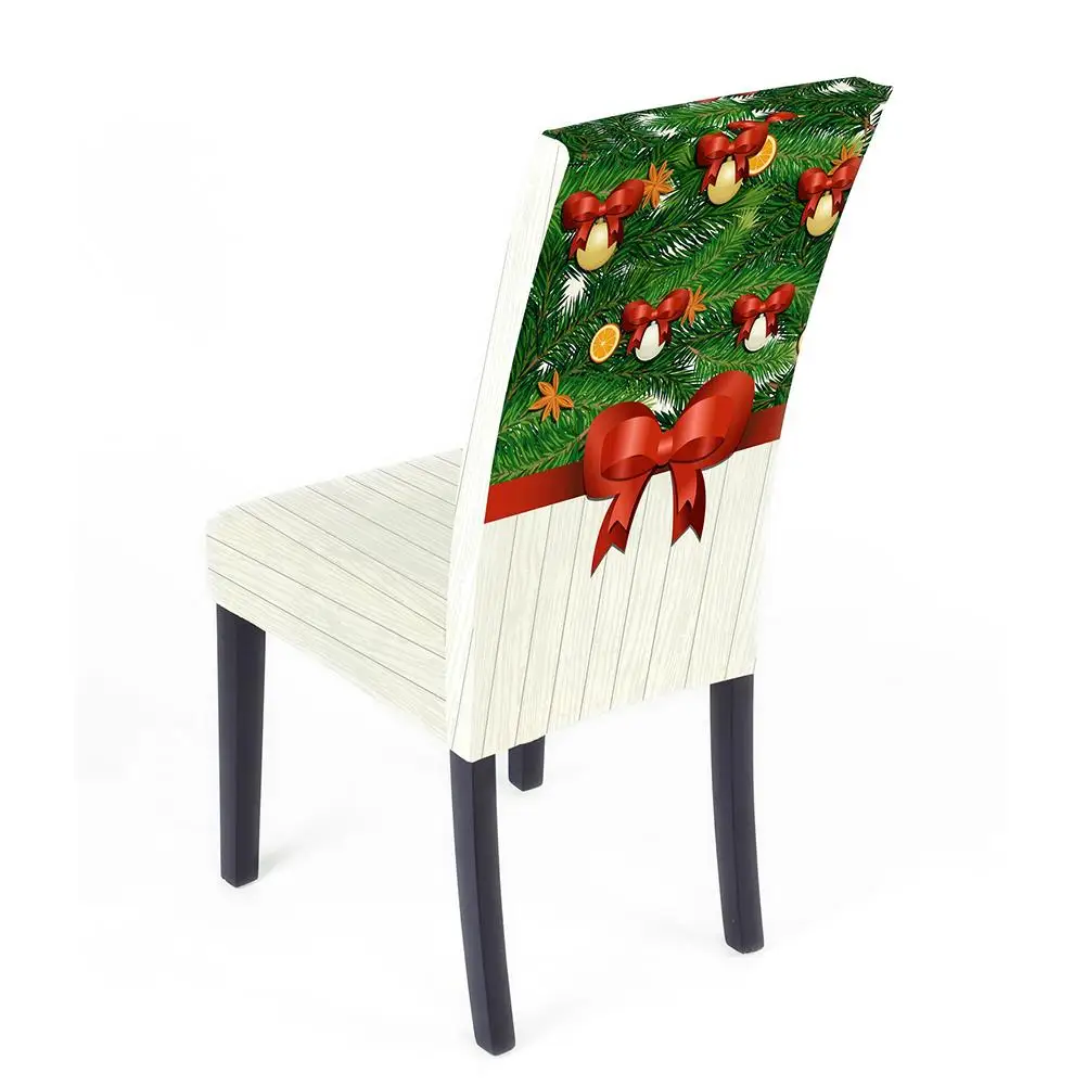 

Christmas Chair Cover Big Elastic Seat Chair Covers Stretch High Back Slipcovers For 2021 New Year Banquet Hotel Dining Party