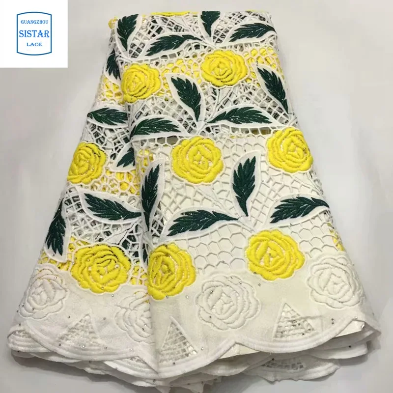 Nigerian Cord Lace Fabric Embroidery 2020 High Quality Blue African Cotton for Wedding Dress | Аксессуары для одежды