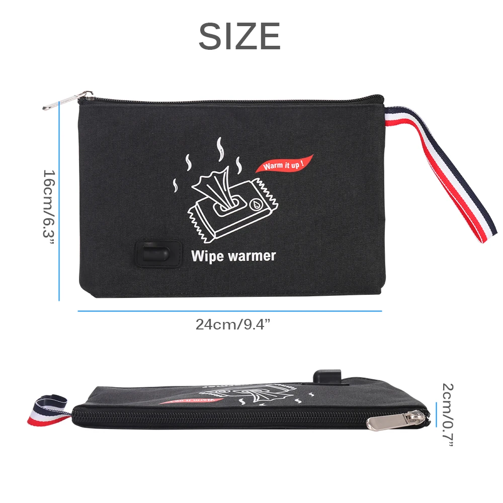 

Portable Wipes Heater Wipes Warmer Dispenser Bag Baby Wipes Heater Thermostat Warm Wet Tissue Paper Case Napkin Heating Bag Kid