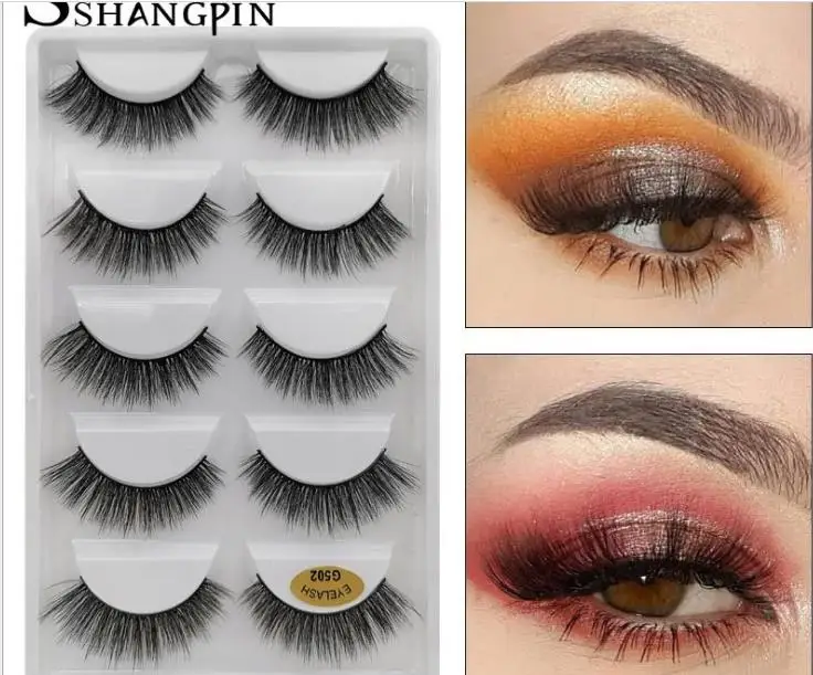 Норковые ресницы ручной работы 3D норковые полная полоса Мягкие Накладные макияж