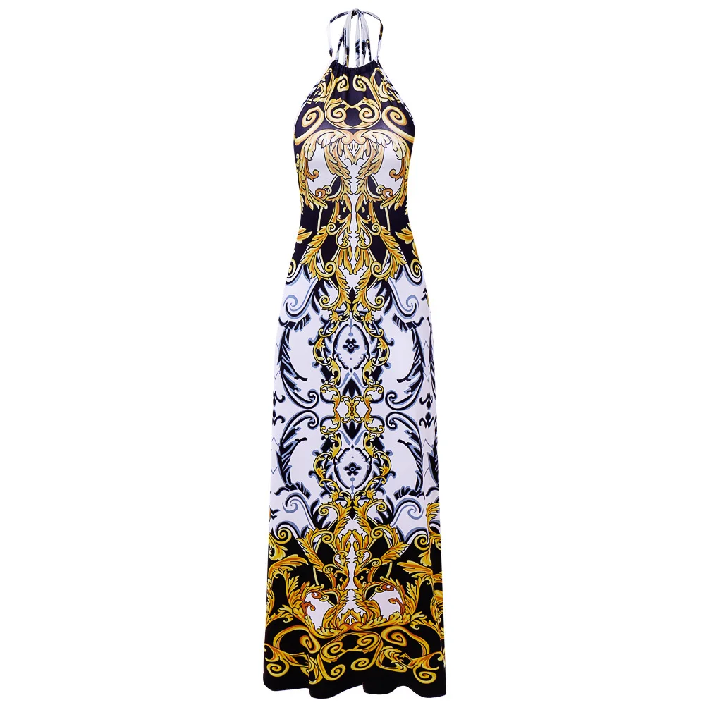 

2021 Summer Women's Africa Totem Print Sexy Sleeveless Dress