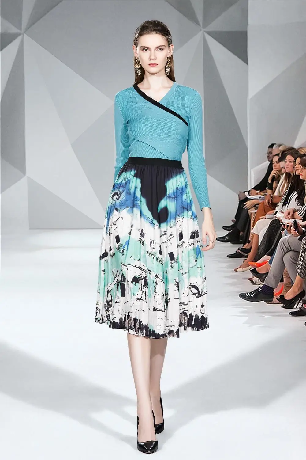 

Женский весенний элегантный костюм ZUOMAN, Женский шифоновый костюм с трикотажным топом, дизайнерское коктейльное вечерние высокого качества