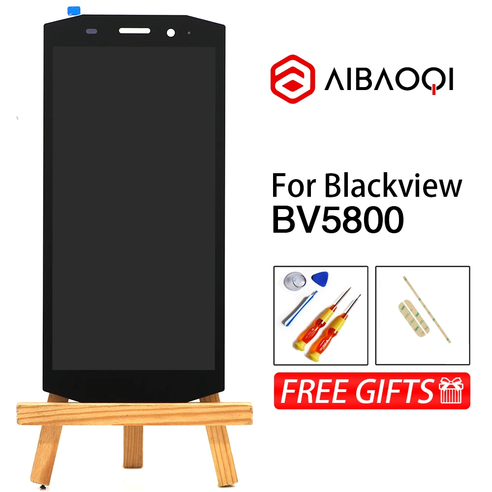 AiBaoQi-pantalla t&aacute;ctil de 5,5 pulgadas, reemplazo de montaje de pantalla LCD de 1440x720 para tel&eacute;fono Android 8,1 Blackview BV5800/BV5800 Pro-1