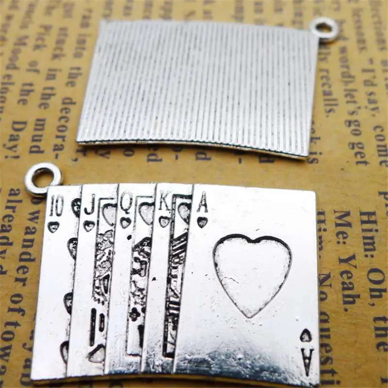 Poker Charm Pendants Jewelry Making Finding DIY Bracelet Necklace Earring Accessories Handmade Tools 5pcs