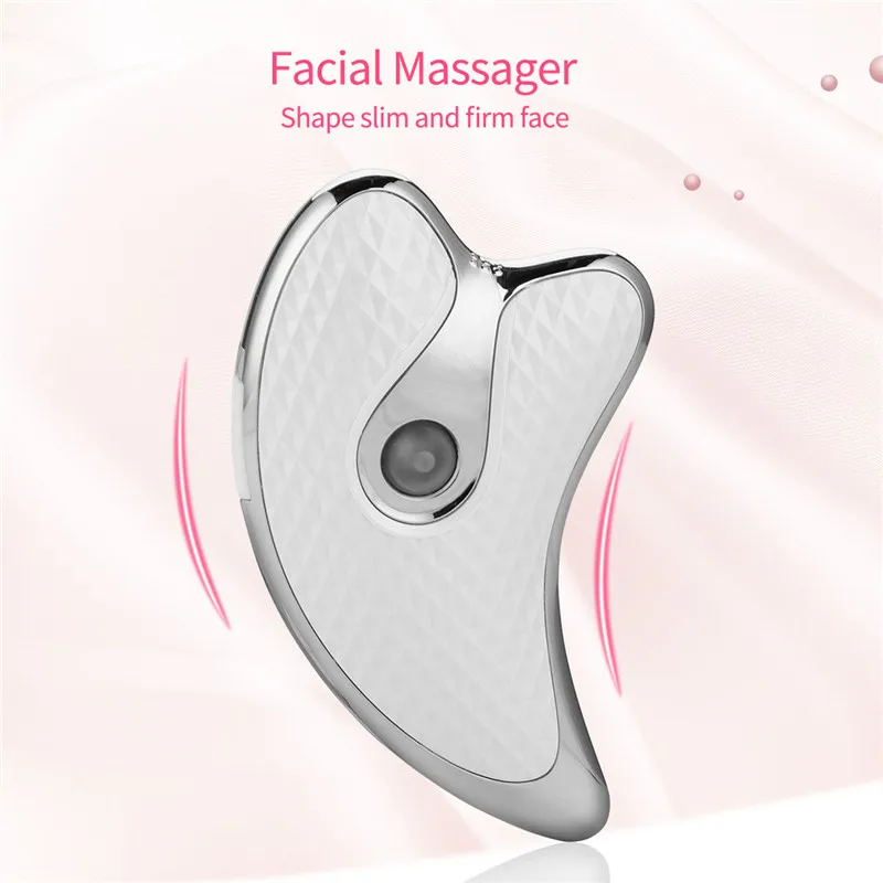 Массажер гуаша для лица и шеи ультразвуковой вибрирующий массажер похудения