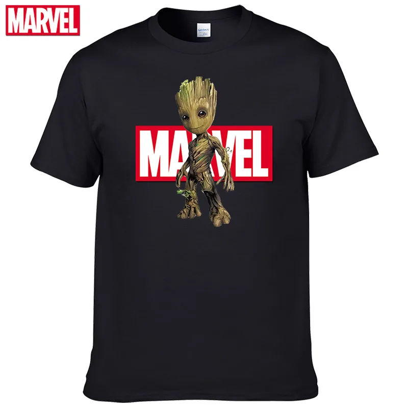 Футболка мужская с принтом стражи Галактики Грут короткий рукав хлопок топ