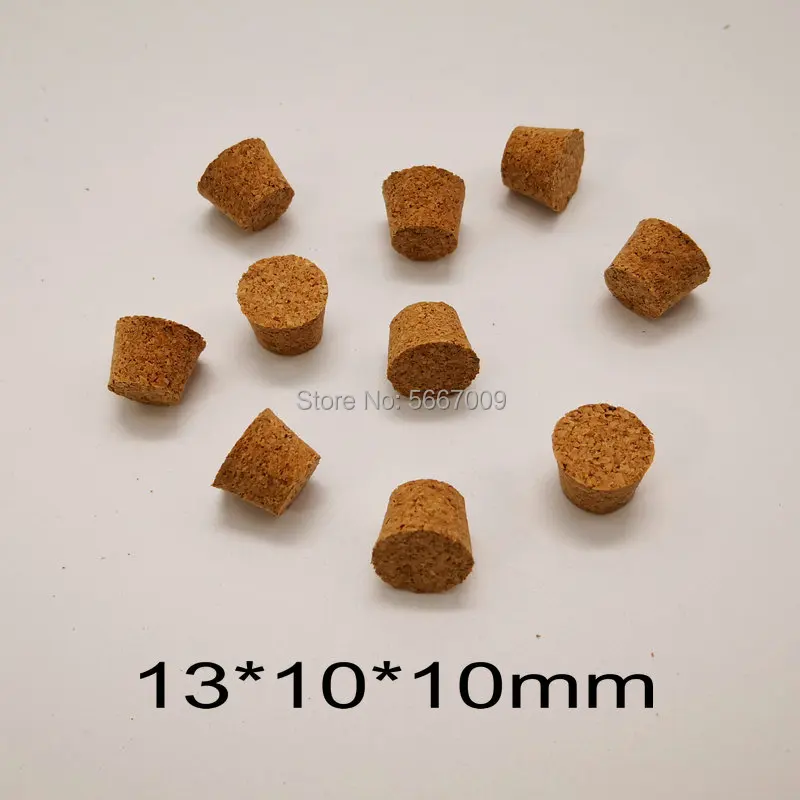 13*10*10mm Lab Wooden Test Tube Stoppers Small Plugs Glass Bottle Soft Corks for School Experiment