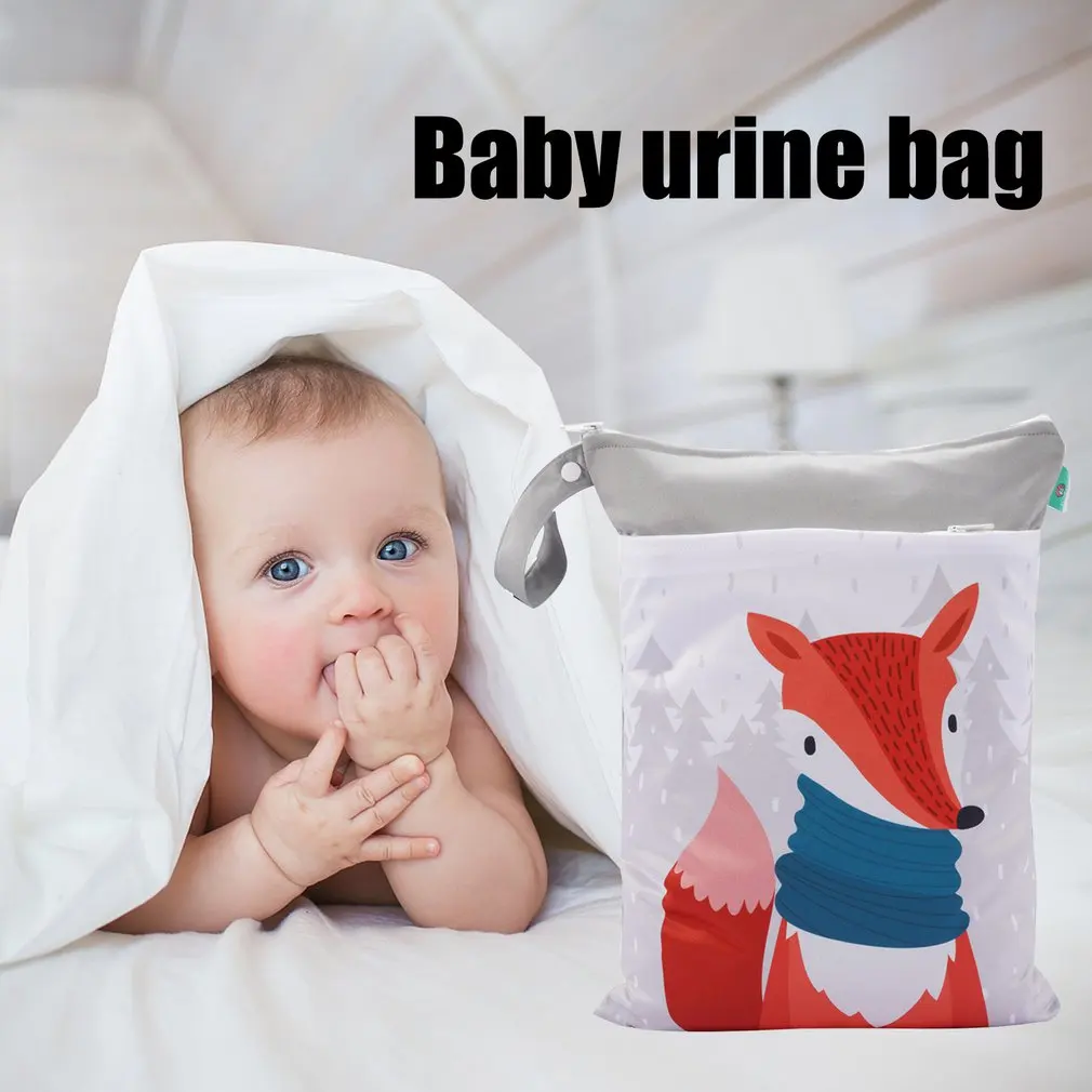 

Infant Diaper Bag Nappy Changing Stroller Hanging Organizer Bag Pattern Wet Cloth Cartoon Double Zipper