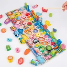 Обучающие Детские деревянные игрушки геометрической формы, Обучающие игрушки-головоломки, Математические Игрушки для раннего развития, игрушки Монтессори для детей