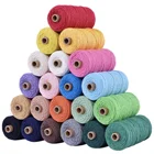 Цветной витой шнур из 100% хлопка, 3 мм х м