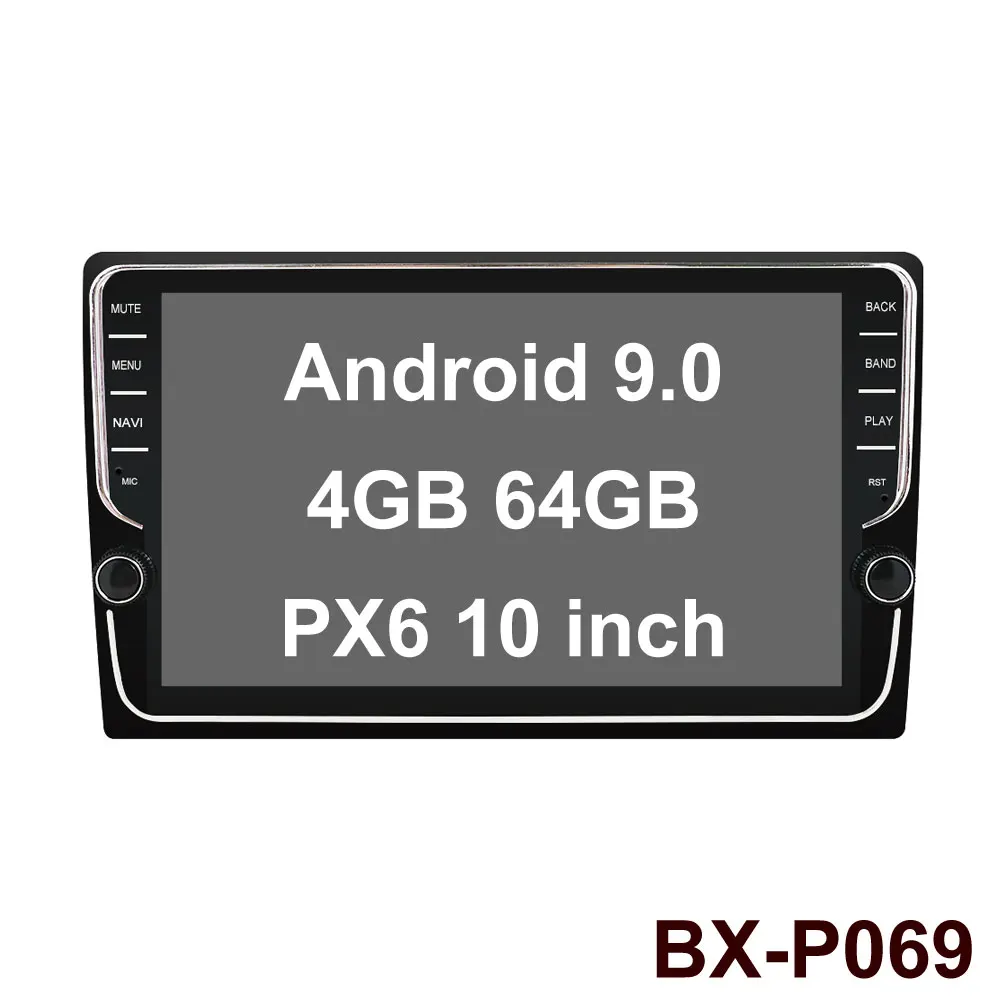 BX-P069 10 inch Bosion 1 Din 10 ''PX6 Универсальный Android 9,0 4 Гб+ 64 Гб ips автомобильный Радио Стерео gps навигация WiFi 1024*600 сенсорный экран камера - Цвет: BX-P069 10 inch