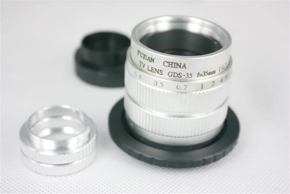 Новинка COMLYO серебристый 35 мм f/1 7 объектив CCTV для Fuji FX + C крепление к адаптеру 2