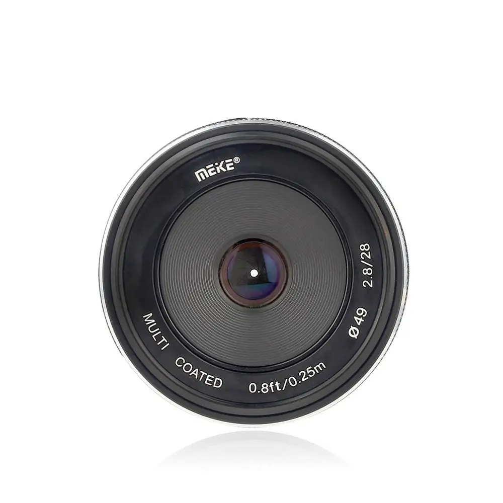 Meike 28mm f2.8 fixed manual focus lens for Canon EOS M Sony E Fuji Fujifilm X Olympus Panasonic M4/3 Mount Mirrorless