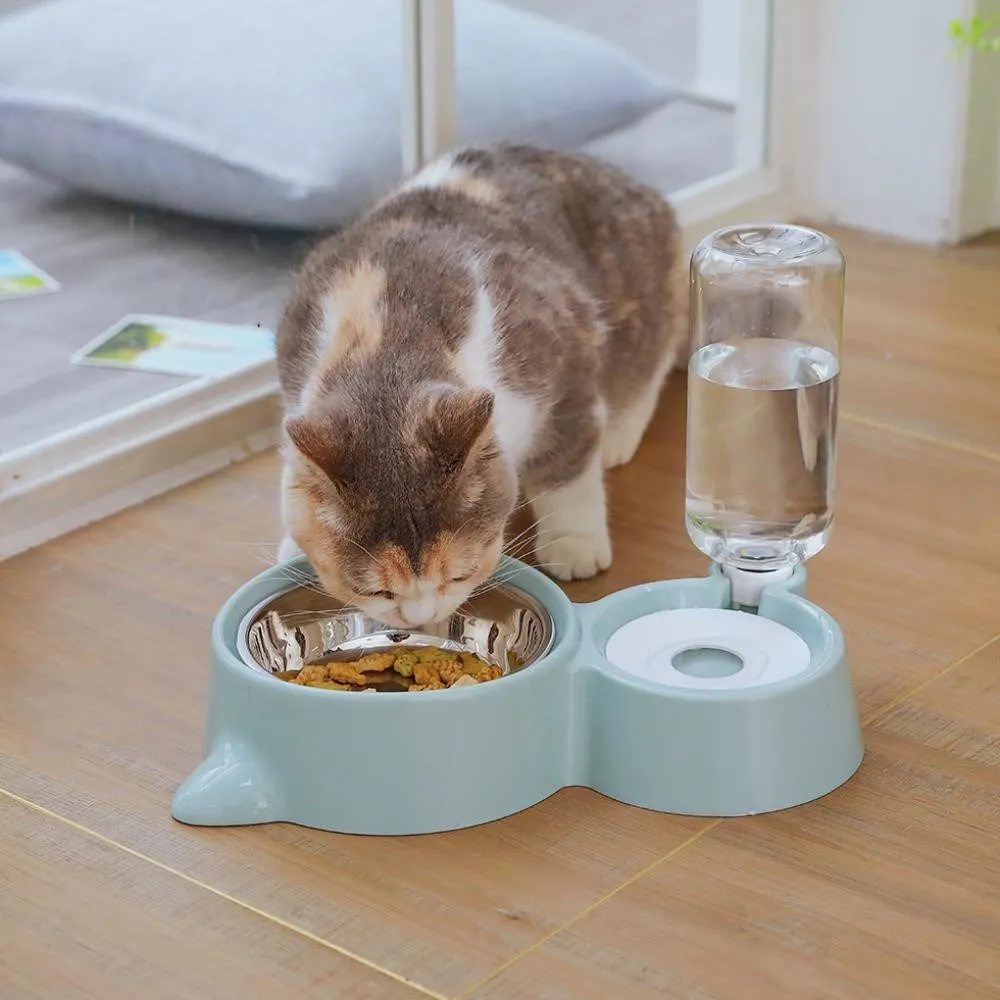 

Pet Cat Dog Bowl Fountain Automatic Food Water Feeder Dispenser Container For Cats Dogs Drinking Pet Products High Quality Sale