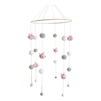 baby rattle crib mobile toy bed bell rotating wind chimes hairball bees pendant cot hanging decorations for newborn infant