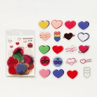 1 pack 40 pieces colorful hearts decorative stickers hand account cups notebooks album decoration