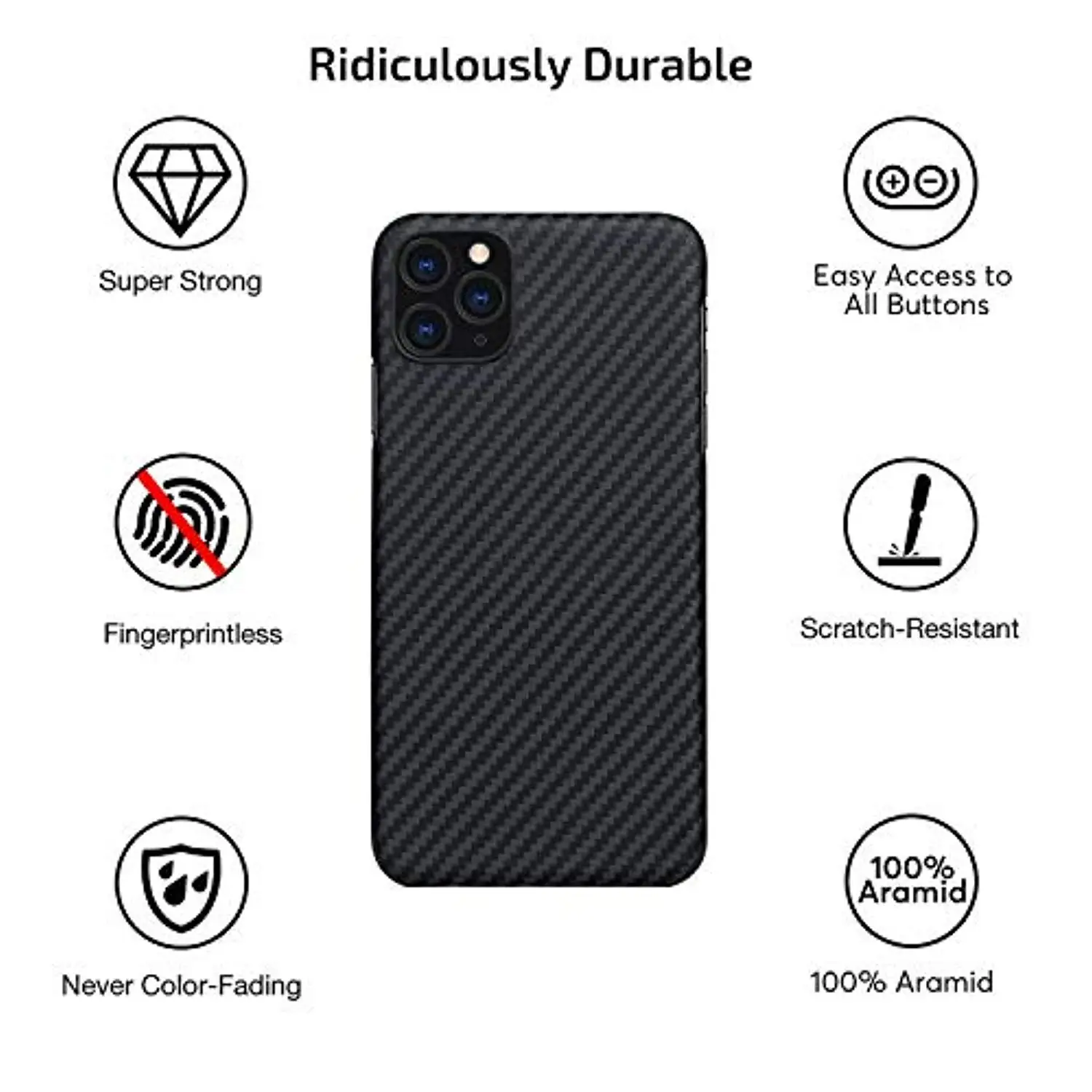 Защитный чехол из углеродного волокна для iPhone 11 Pro Max ТПУ силикона