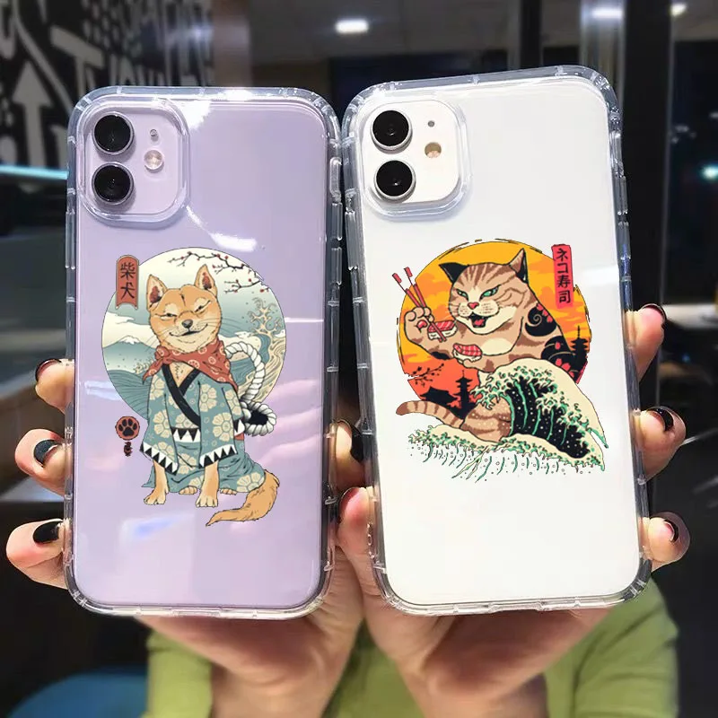 

Shiba Inu Japan Printed Phone Case For iPhone 12 11 Pro XR X XS MAX SE2020 7 8 6Plus Funny Clear Soft TPU Cover Shockproof Coque