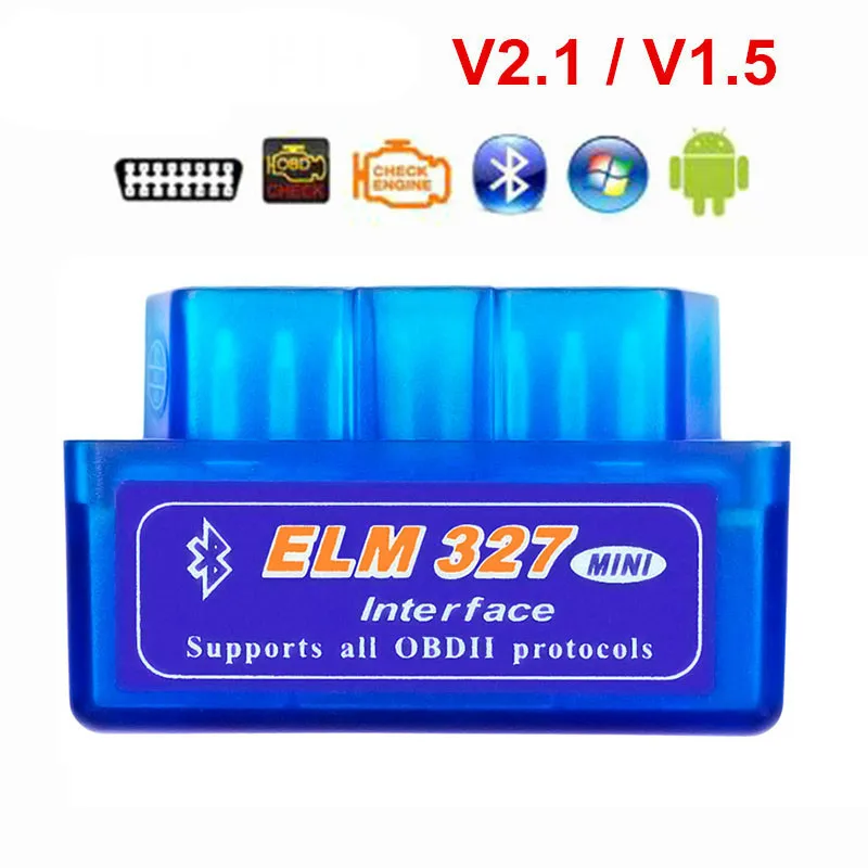 Super Mini Elm327 Bluetooth V2.1 / V1.5 Obd2 автомобильный диагностический инструмент Elm 327 для