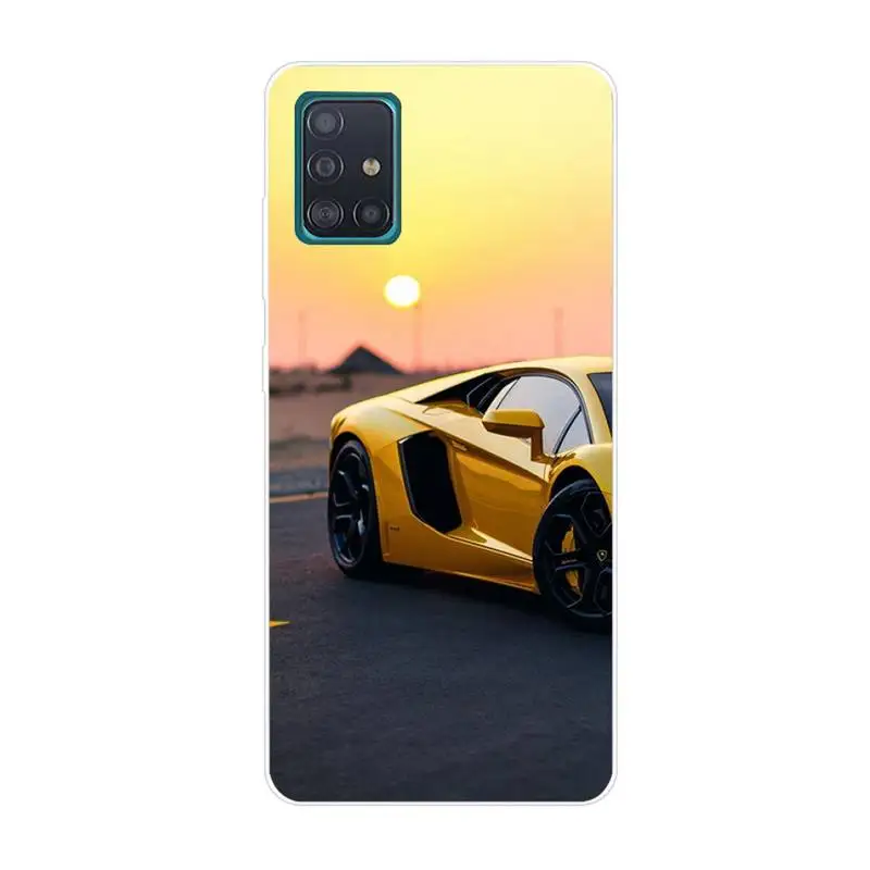 

HPCHCJHM luxury cool sports car Phone Case For Clear-Samsung S5 S6 S7 S8 S9 S10 S20 S21 Edge Plus E Fe Lite Cover