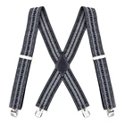 Мужские тяжелые Эластичные подтяжки, регулируемые подтяжки большого размера, ширина 5 см, X-образная форма, 4 сильных зажима, ремень для брюк и штанов