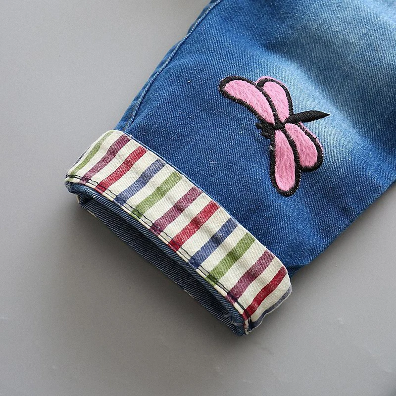 DIIMUU джинсы для маленьких девочек брюки одежда длинные штаны повседневная с