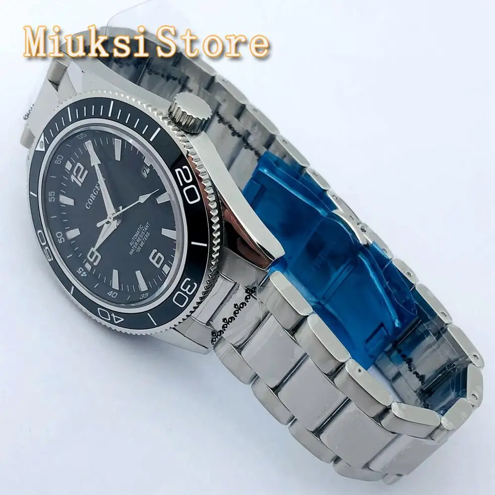 Мужские водонепроницаемые автоматические часы с черным циферблатом 41 мм