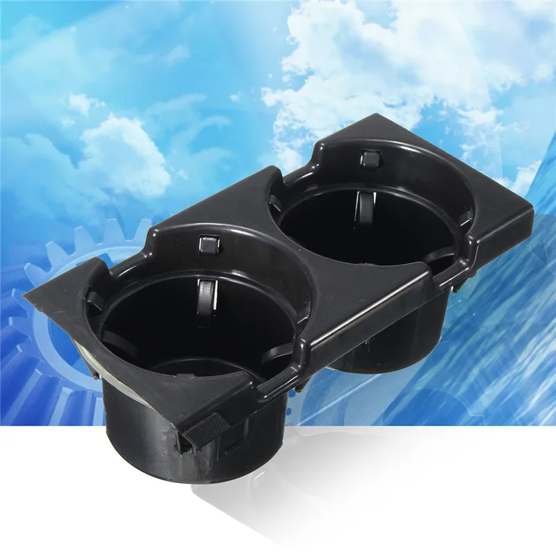 

Black Double Hole Car Vehicle Front Center Console Storage Box Coin + Cup Holder For BMW E46 3SERIES 1999-2006 51168217953
