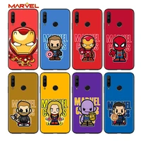cute marvel hero cartoon for huawei honor 30 20 10 9s 9a 9c 9x 8x max 10 9 lite 8a 7c 7a pro silicone soft black phone case