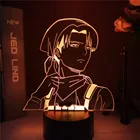 3d акриловая лампа атака на Титанов Levi Ackerman, домашний декоративный светильник, светодиодный ночник в стиле аниме для детской комнаты, подарок