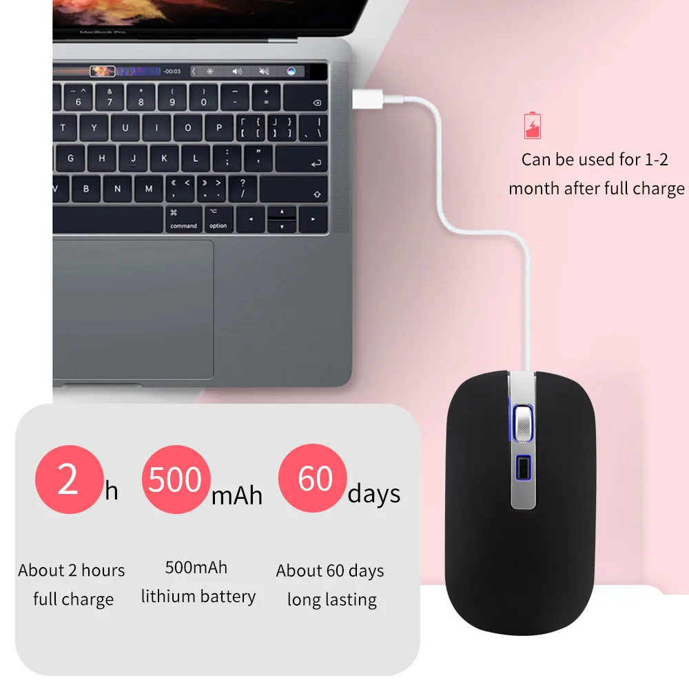 Ультра тонкая Bluetooth мышь USB 2 4G беспроводная 1600DPI оптическая эргономичная