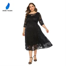 DEERVEADO – robe De soirée noire, tenue De soirée De standing, grande taille, longueur thé, SQ0134  (2)