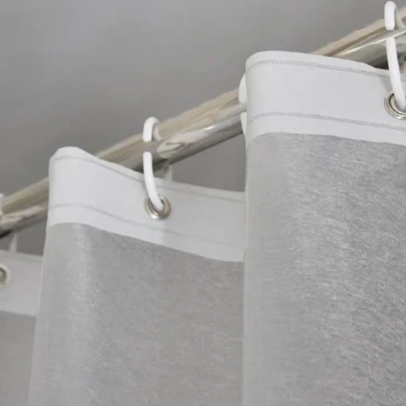

Bathroom Shower EVA Translucent Curtain Liner with 12 Grommet Holes Plastic Hooks Thickened Plastic Bath Frosted Panel