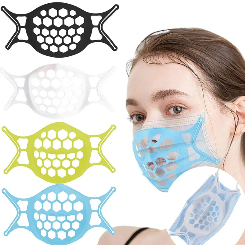 5/10pcs New 3D Mouth Mask Support Breathing Assist Help Inner Cushion Bracket Silicone Holder Adults Breathable Valve - купить по