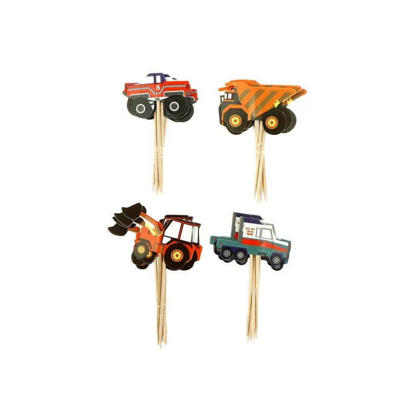 

cartoon car truck cupcake toppers picks birthday party baby shower decor 24pcs