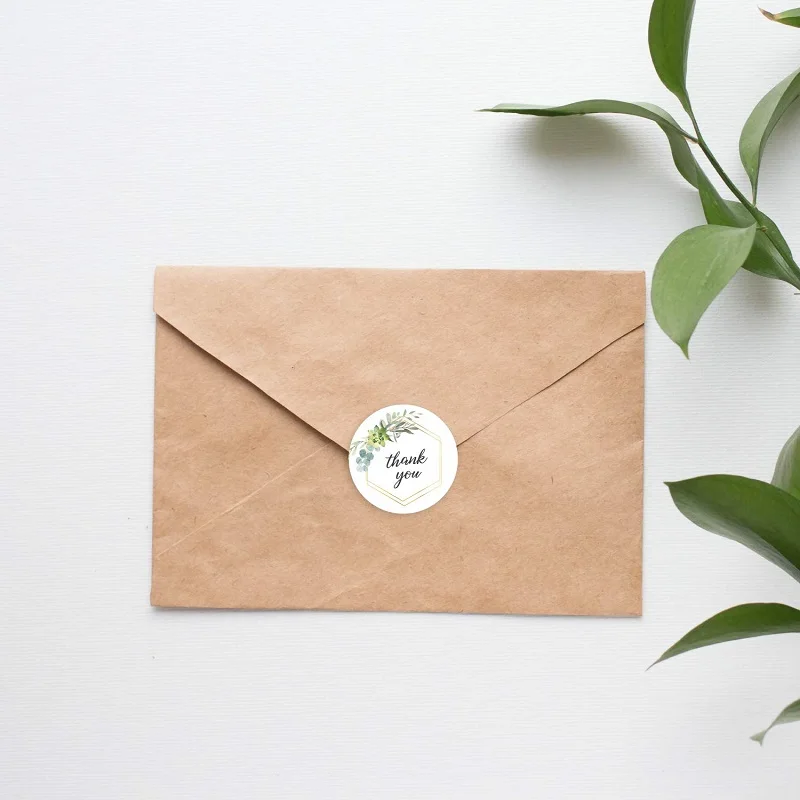 

500 pcs Thanks Sticker Stamp Custom Labels Handmade Label for Gift Pack Decoration Stationery