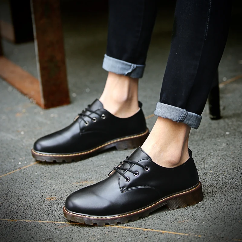 New Autumn Fashion Comfortable Oxford Men Leather Shoes Genuine High Quality Soft Casual Breathable Highheel | Обувь