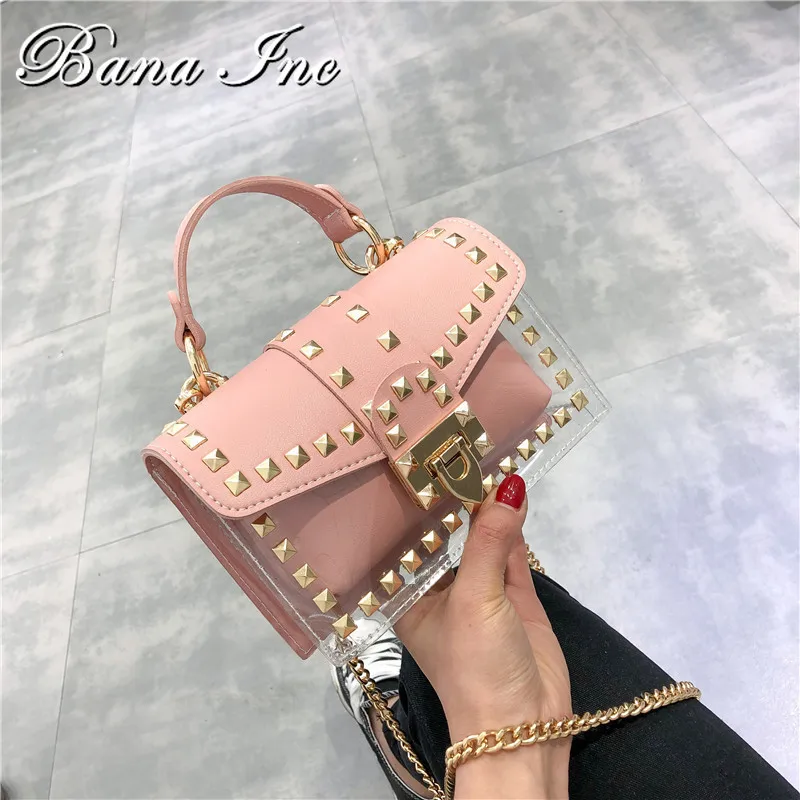 

Women 2021 New Pvc Shoulder Bag Fashion Trend Rivet Zipper Chain Crossbody Bag Classic Designers Purses and Handbag Leather Tote