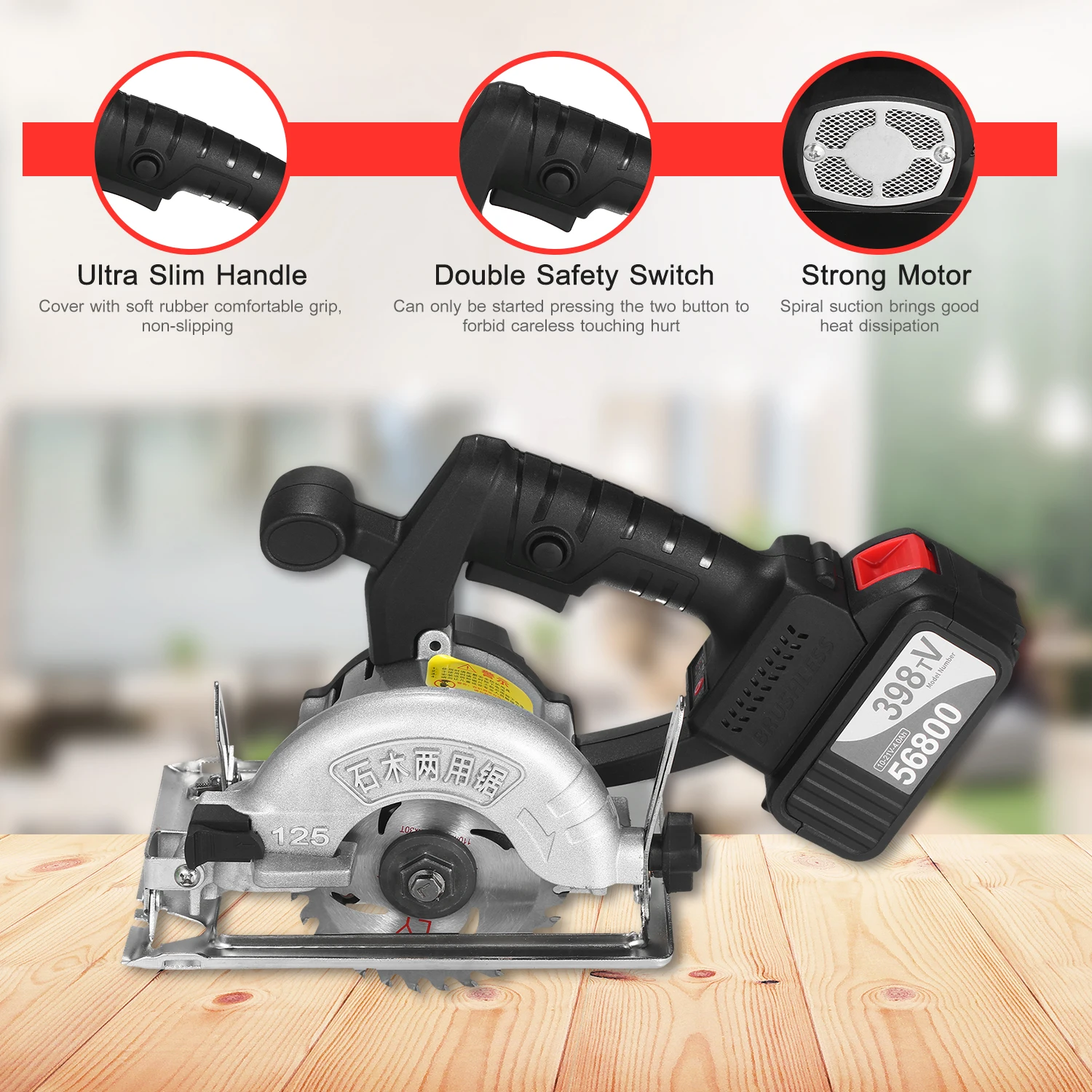 Циркулярная Пила аккумуляторная 6500 об/мин 21 в 2x110 Ач|Электрические пилы| |