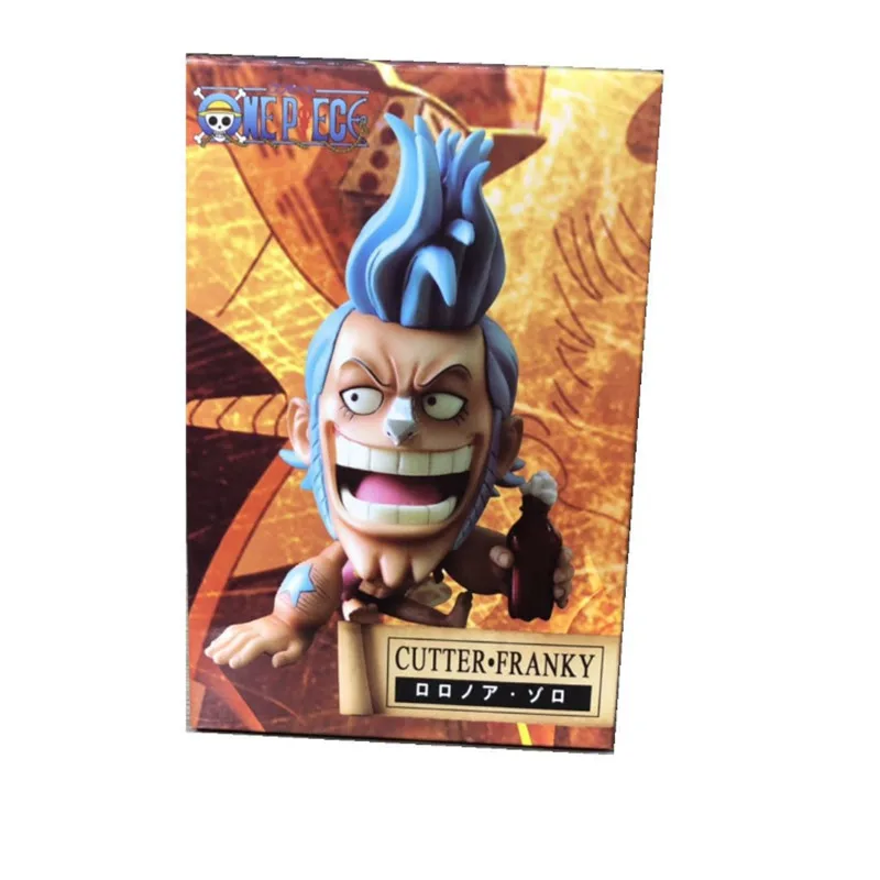 

One Piece Cute Ver. FRANKY Sitting Q Laughing Out PVC Action Figures OP Luffy Zoro Lovely Collectibles Model 10cm