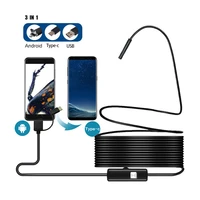 usb flexible endoscope camera type c waterproof hd inspection pipe borescope endoscope for android phone pc cars hard cable 10m