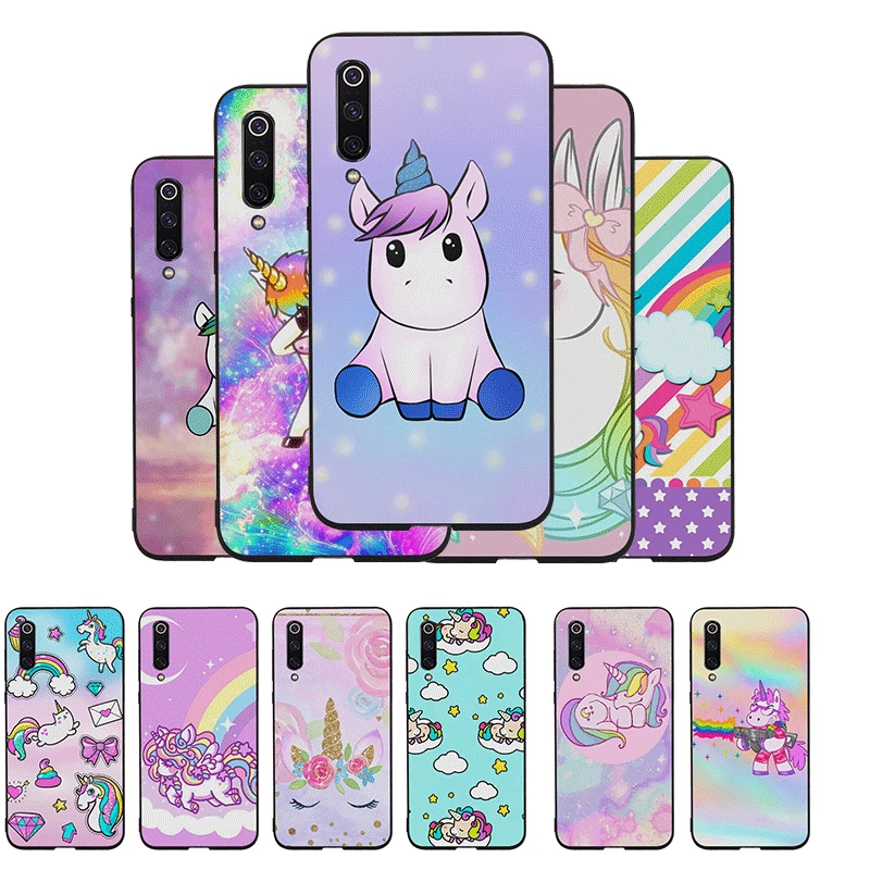 Cell Desxz unicornio Arco Iris Black силиконовый чехол для Xiaomi mi 6 6X8 SE A1 A2 Lite x 2S 6x A3 A3pro 9 9se |