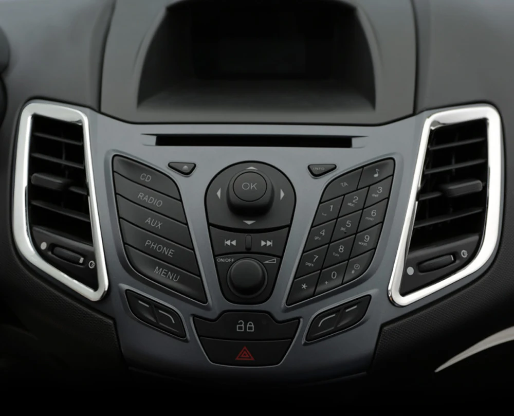 Новый дизайн 2 шт. рамка панели управления из нержавеющей стали для Ford Fiesta 2009