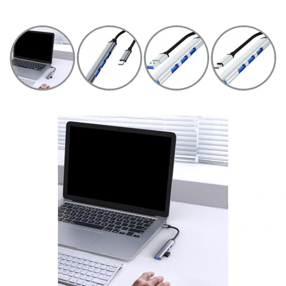 

Lightweight Fashion USB 3.0 Type-c 4 Ports Monitor Adapter Aluminum Alloy Monitor Adapter Multi-use for Working