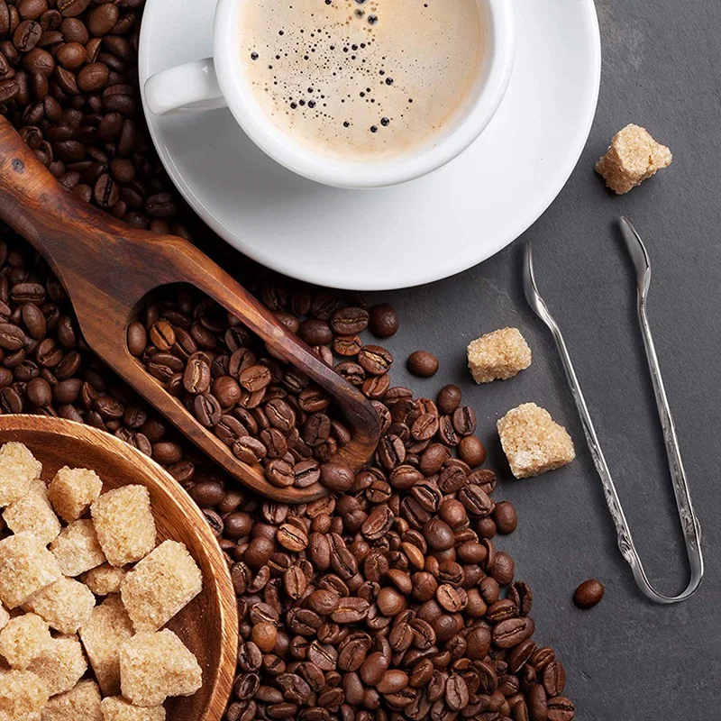 

6 Pieces Rose Handle Sugar Tong Stainless Steel Mini Sugar Tong Square Tongs Non-Slip Candy Serving Tongs