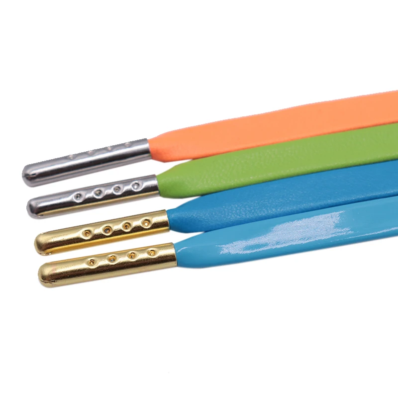 

7MM Best Flat Leather Shoelaces Ultra Durable Pu Material Cords Clothing Official Business Bootlace With Metal Aglets