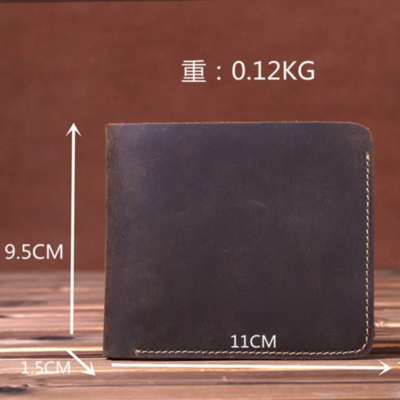 Винтажные кожаные мужские кошельки с карманом для монет на молнии короткий