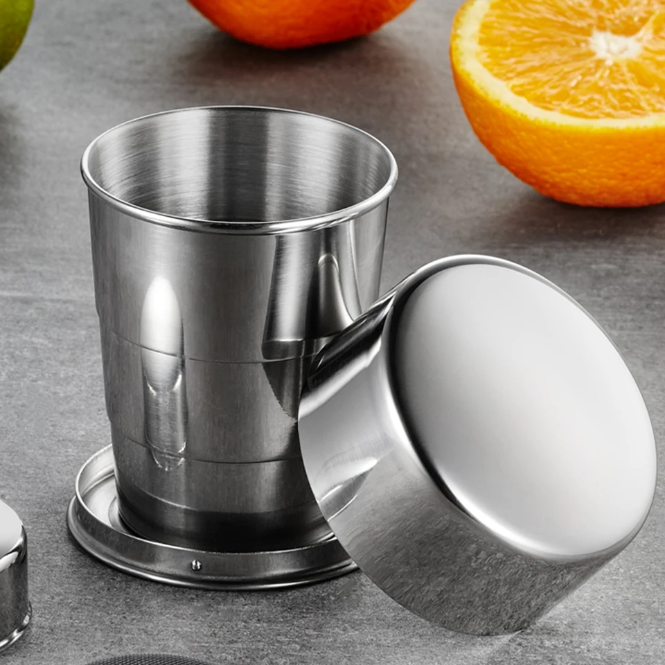 Уличная Складная чашка из нержавеющей стали посуда для кемпинга стакан пива воды